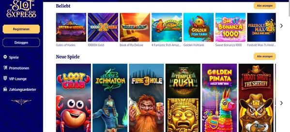 SlotExpress Casino desktop screenshot 2